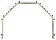 Giles 13/16" 5-Sided Bay Window Curtain Rod, Antique Brass