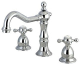 Heritage Two Handle 8" to 14" Widespread Lavatory Faucet with Brass Pop-up