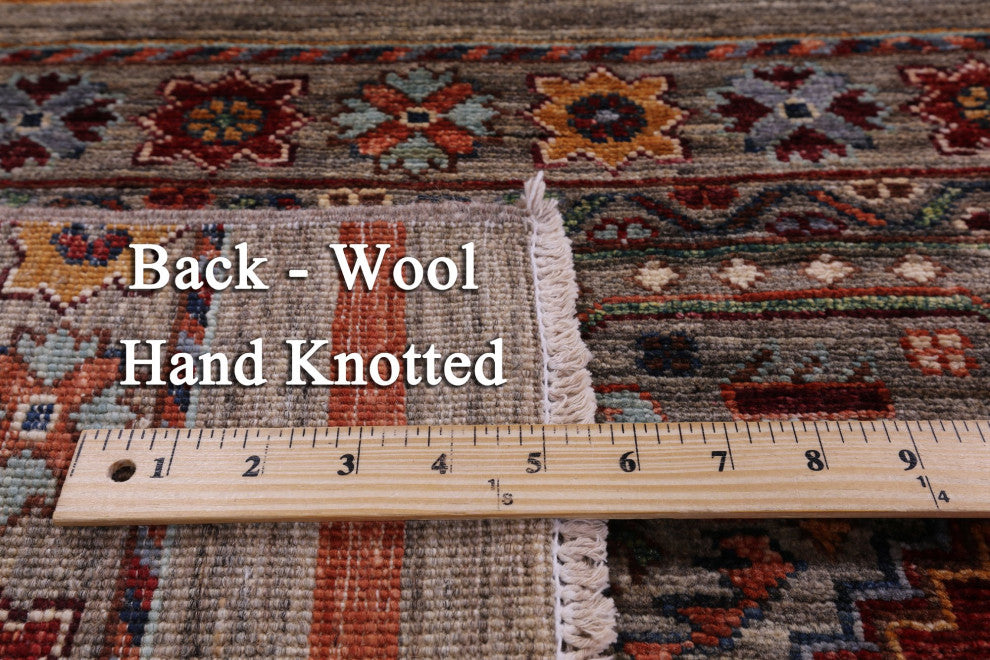 6' 10" X 10' 1" Hand Knotted Super Kazak Khorjin Rug - Q12303