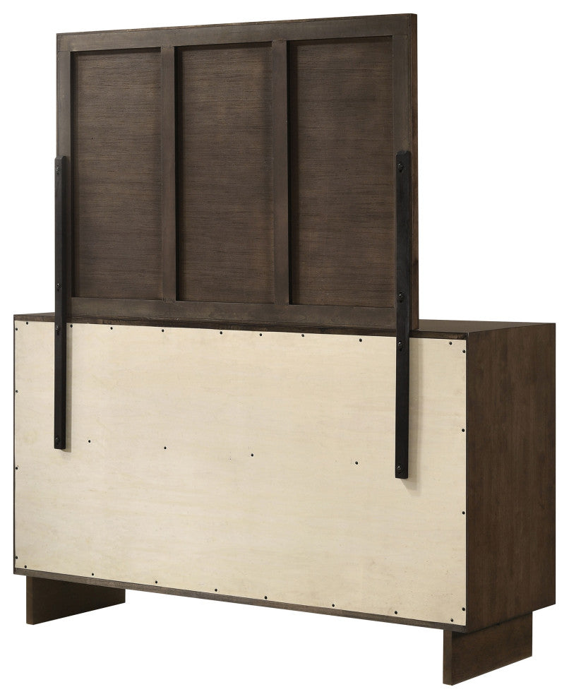 Glenwood 6-drawer Dresser and Mirror Warm Brown