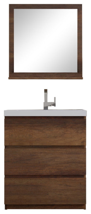 Paterno 30" Bathroom Vanity With Sink, Rosewood