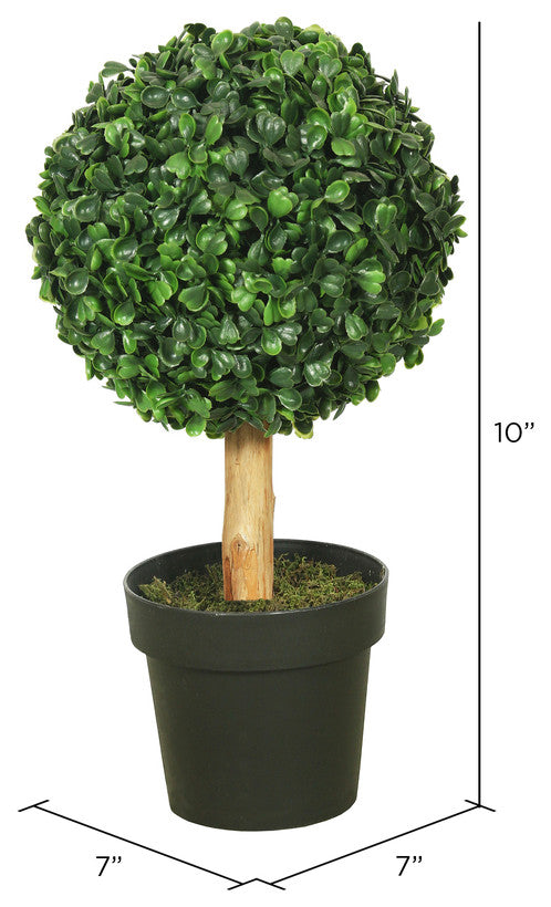 Vickerman Ta170801 10" Artificial Green Boxwood Topiary