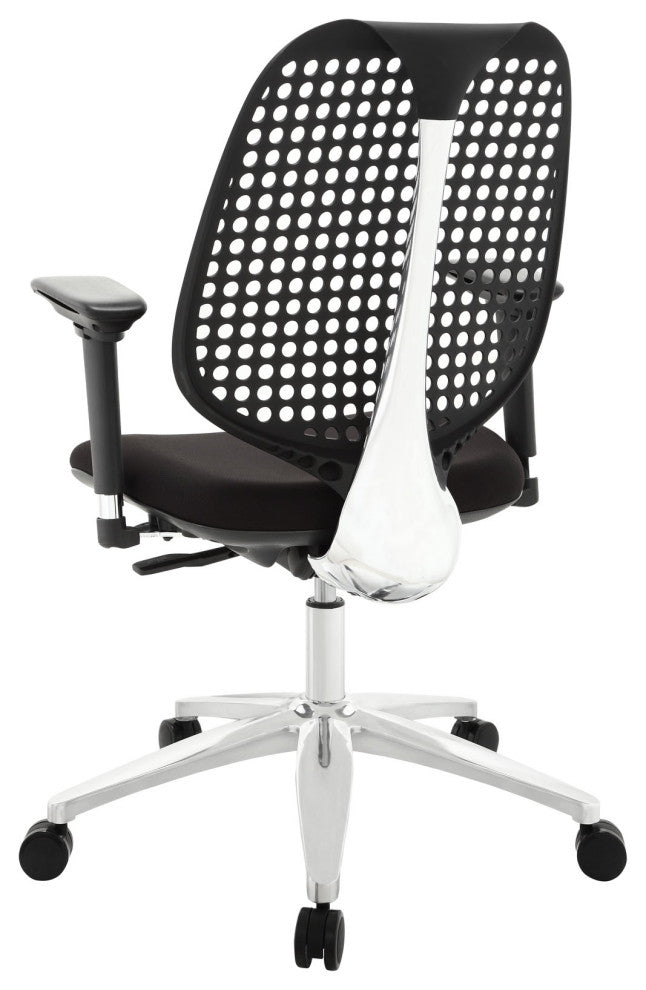 Modern Designer Home Business Office Furniture Work Desk Chair, Fabric, Black