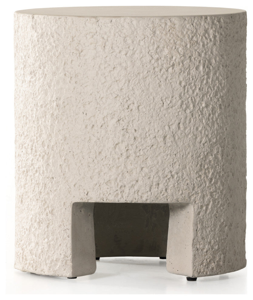 Kember Outdoor End Table-Blanc White