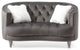 Dania 64 in. W Flared Arm Velvet Straight Sofa, Gray