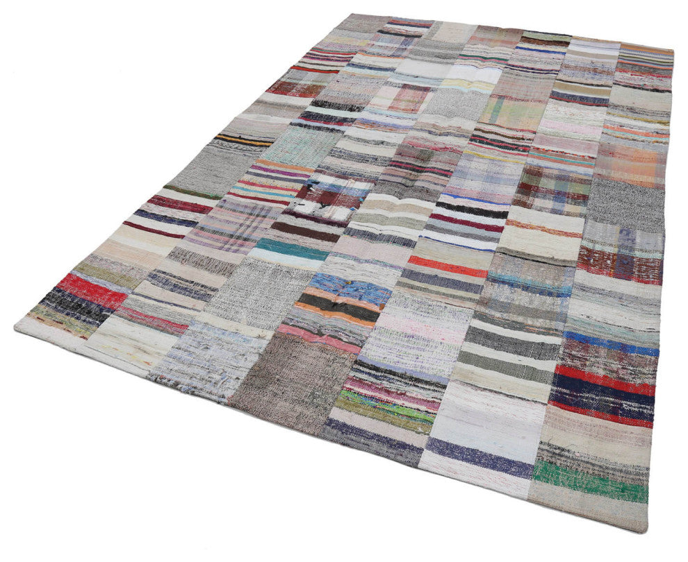 Rug N Carpet - Handmade Anatolian 6' 7'' x 9' 9'' Vintage Patchwork Kilim Rug
