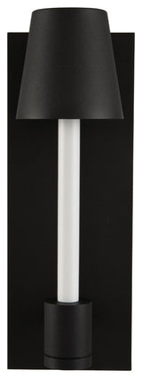 Candelero Large LED Wall Sconce, Matte Black/White Accents