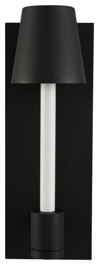Candelero Large LED Wall Sconce, Matte Black/White Accents
