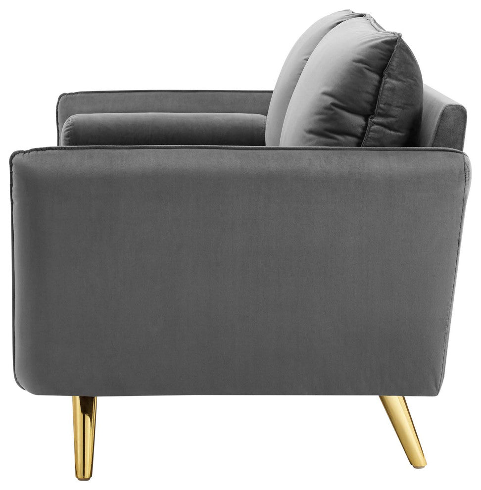 Sofa, Velvet, Grey Gray, Modern, Living Lounge Room Hotel Lobby Hospitality