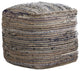 Benzara BM231907 Handwoven Square Shaped Pouf With Zipper, Multicolor