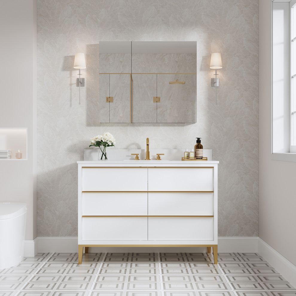 Recessed/Surface Mount Bathroom Medicine Cabinet, Reverse Installation, 36"x30"