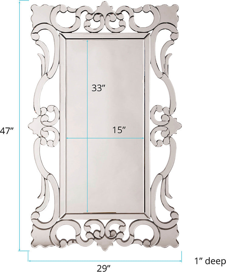 Howard Elliott Rebecca Mirrored Scroll Mirror