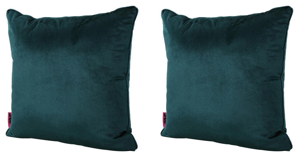 GDF Studio Velvin Modern Fabric Throw Pillows, Set of 2, Teal