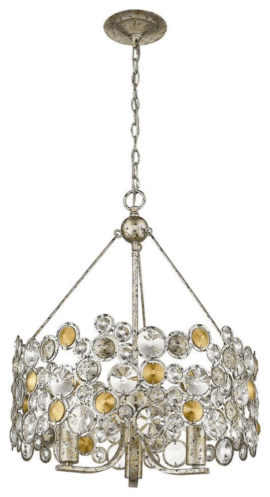 Vitozzi 3-Light Antique Silver Leaf Chandelier