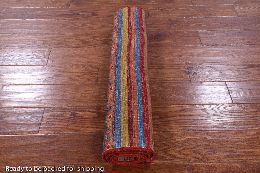 Hand-Knotted Super Kazak Khorjin Runner Rug 2' 8" X 7' 11" Q10108