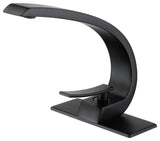 Single Hole Bathroom Sink Faucet With 6-inch Deck Plate, Matte Black