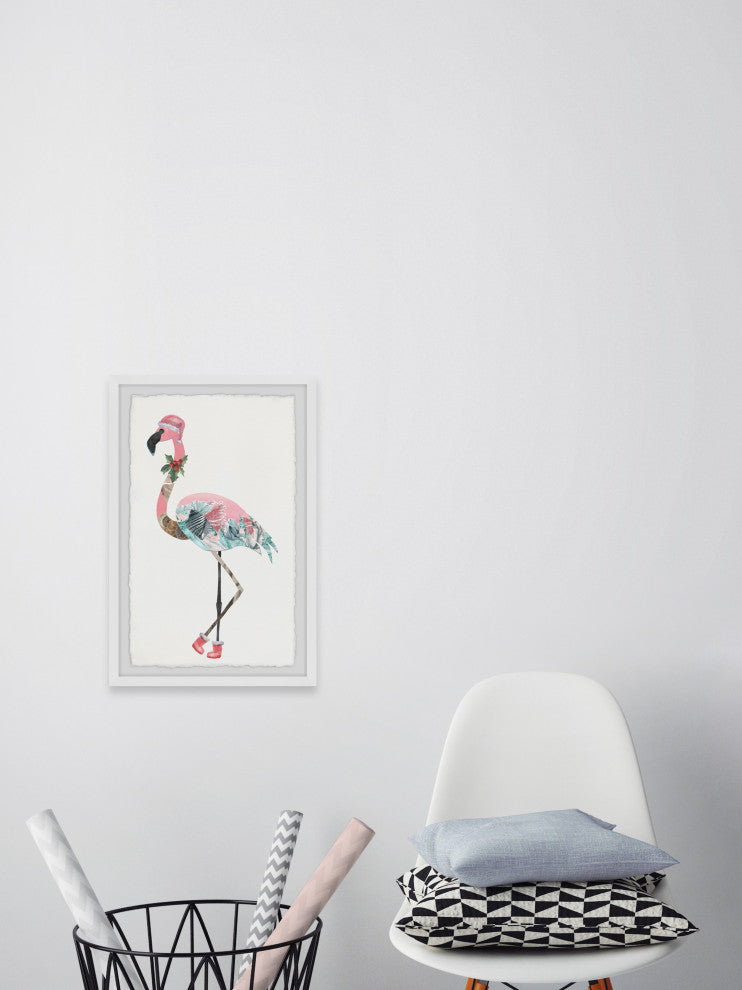 "Let's Jingle and Flamingle" Framed Painting Print, 16x24