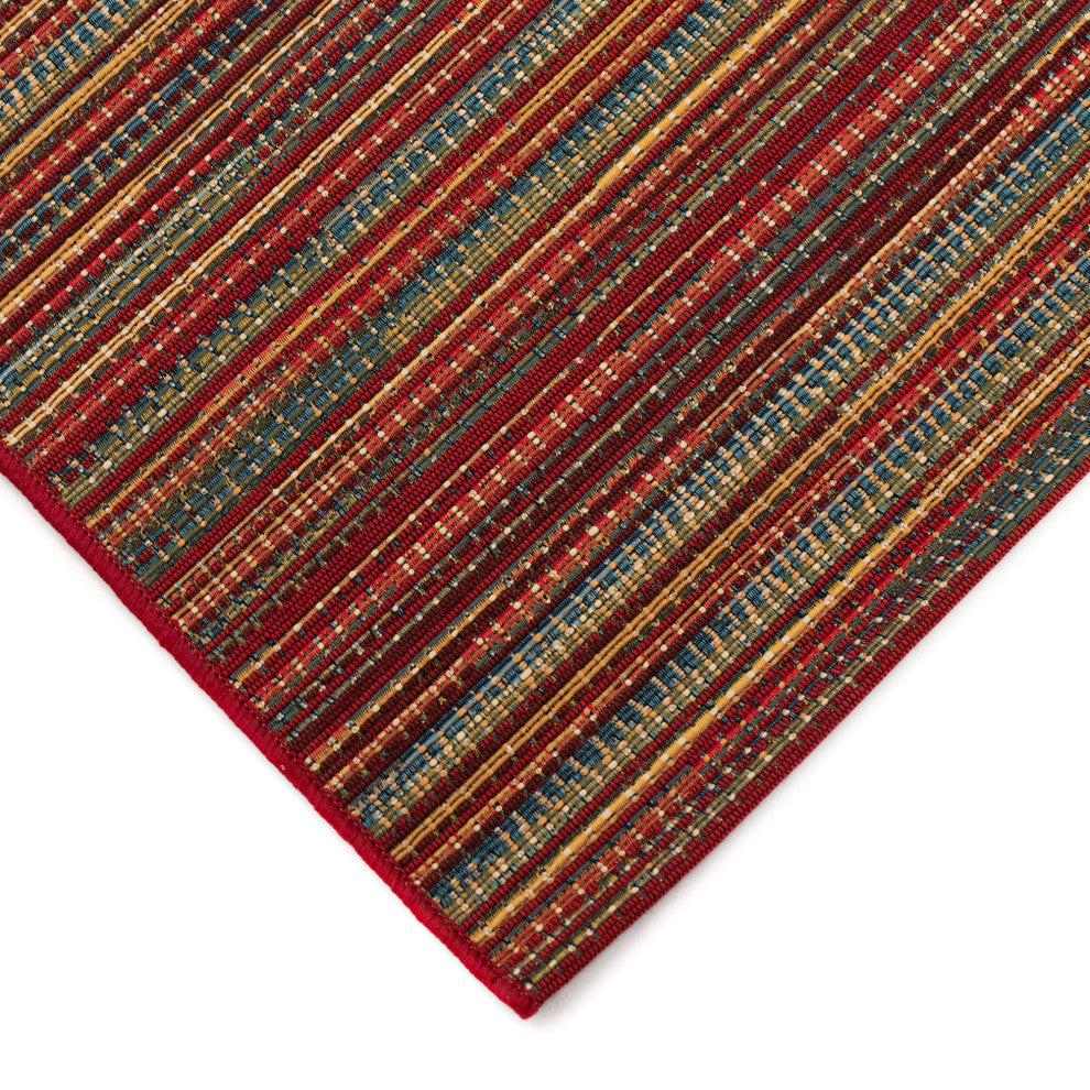 Marina Stripes Indoor/Outdoor Rug, Saffron, 7'10"x9'10"