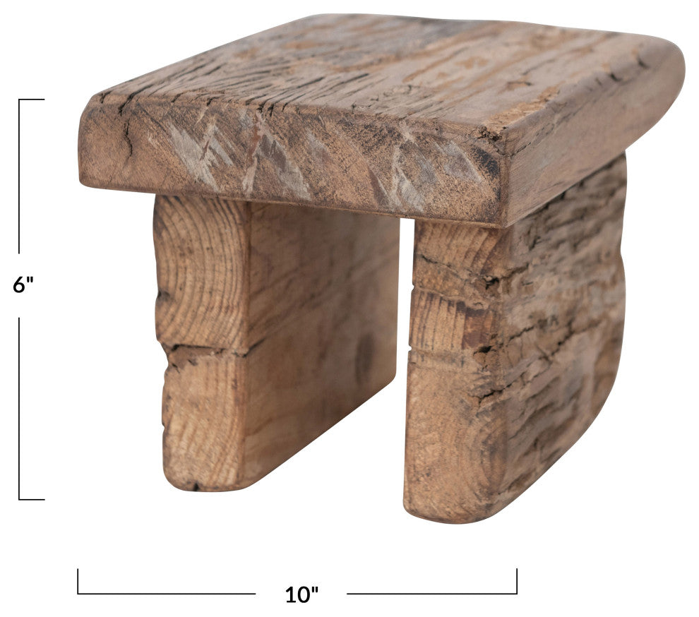 Decorative Reclaimed Wood Pedestal, Natural