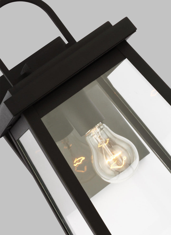 Founders Large One Light Outdoor Wall Lantern, Black