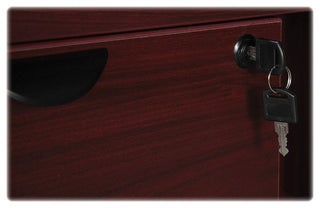 Lorell Prominence Laminate Desk Office Suite, Top, Mahogany, 60"x30"x29"