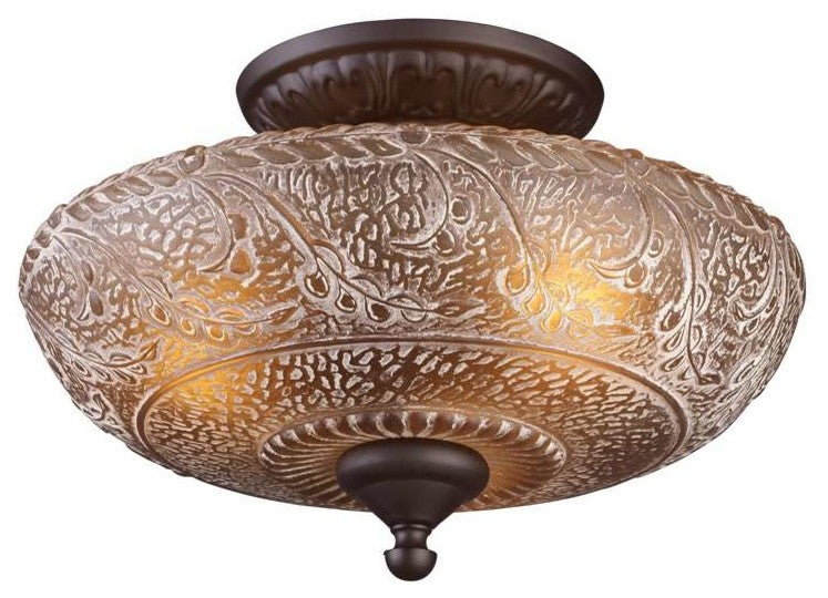 Norwich 3-Light Semi Flushmount, Oiled Bronze