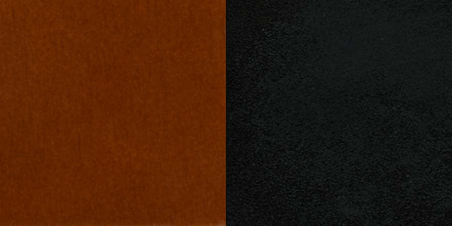 Black Ladder Back Metal Restaurant Barstool, Cherry Wood Seat