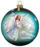 Hand Painted Scenic Glass Ornament Angel Doves Ball