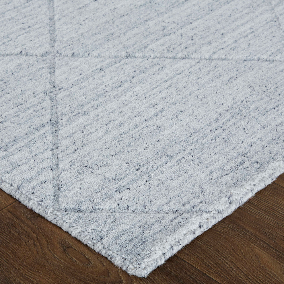 Weave & Wander Tatem Minimal Viscose Rug, Blue/Gray, 5' X 8'