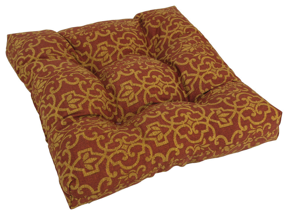 19" Squared Spun Polyester Tufted Dining Chair Cushion, Vanya Papprika