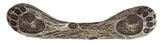 Dual Bear Track Cabinet Pull, Pewter