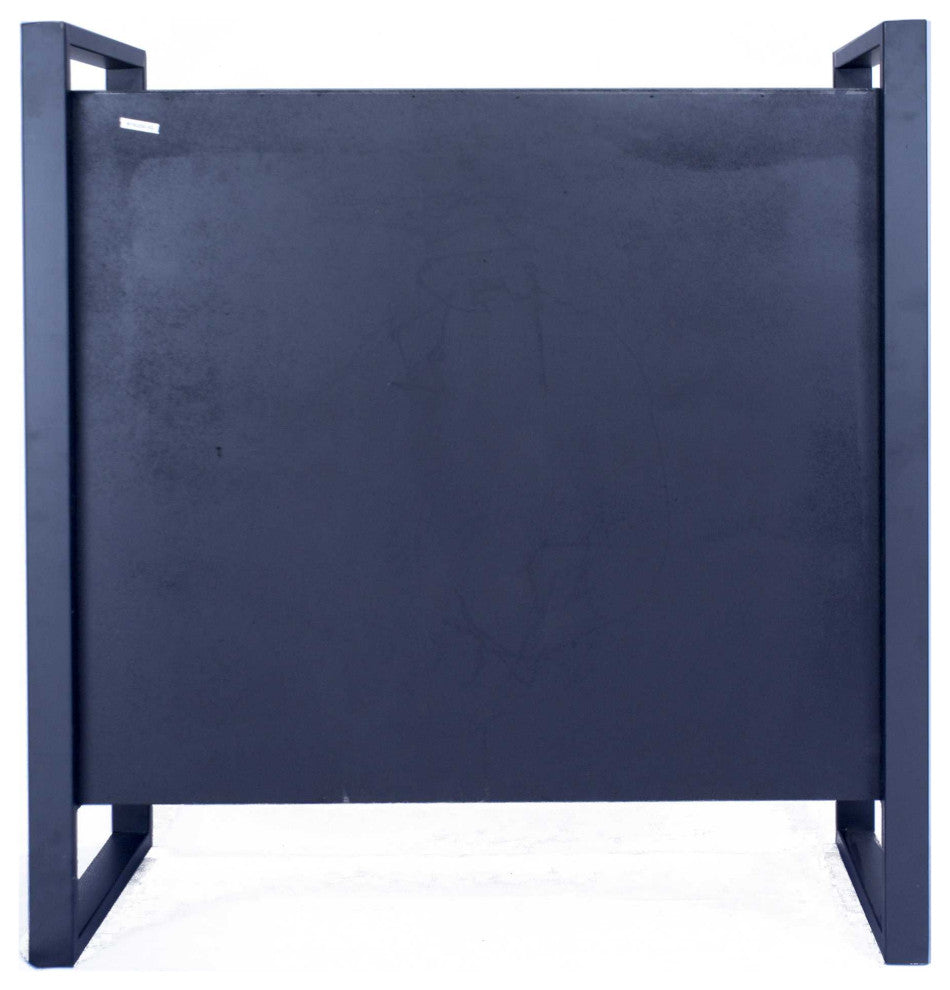 HomeRoots Natural White Metal Wood MDF Accent Cabinet With Drawers