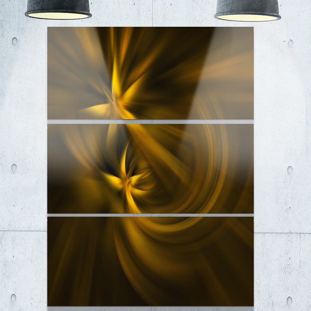 "Play of Golden Stars" Digital Metal Wall Art, 3 Panels, 28"x36"