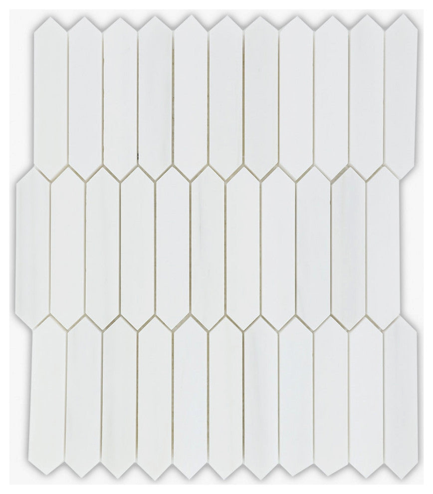 Bianco Dolomiti Honed 1x4 Picket Marble Mosaic