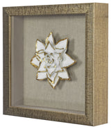 Gold Ceramic Flower Shadow Box Wall DÃ©cor (MS39291CP)