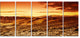 Cloudy Dramatic Sunset in Desert, Landscape Canvas Art, 60"x28", 5 Panels