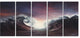 "Dark Parting Ocean With Colorful Clouds" Seashore Wall Art, 5 Panels, 60"x28"