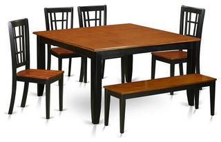 Pfni6-Bch-W, 6-Piece Dining Set With Bench, Dining Table and 4 Chairs