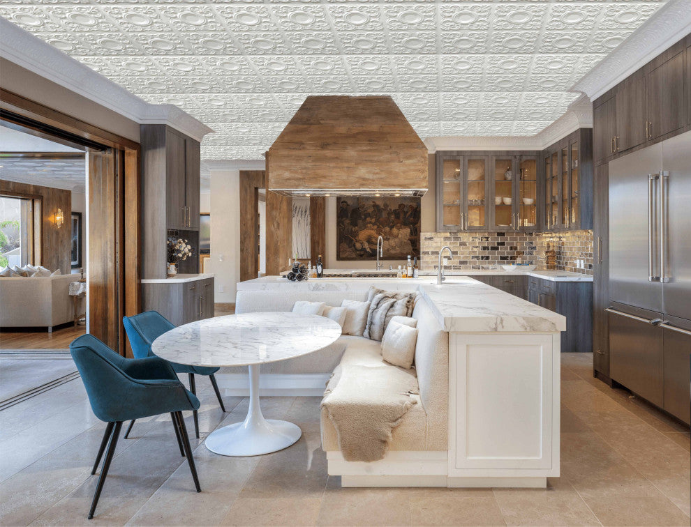 Pearl White 3D Ceiling Panels, 2'x2', 200 Sq Ft, Pack of 50
