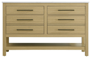 Home Living 60" Double Bathroom Vanity, Honey Brown