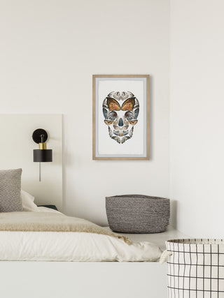 "Butterfly Skull" Framed Painting Print, 24x36