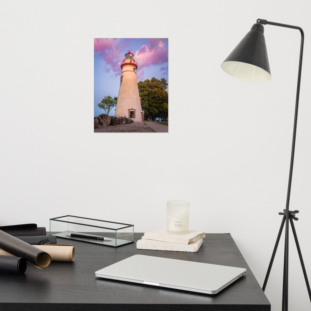 Marblehead Lighthouse at Sunset Coastal Landscape Unframed Wall Art Prints, 11" X 14"