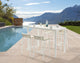 Maldives Rope Fabric Outdoor Patio Barstool (Set of 2), Cream