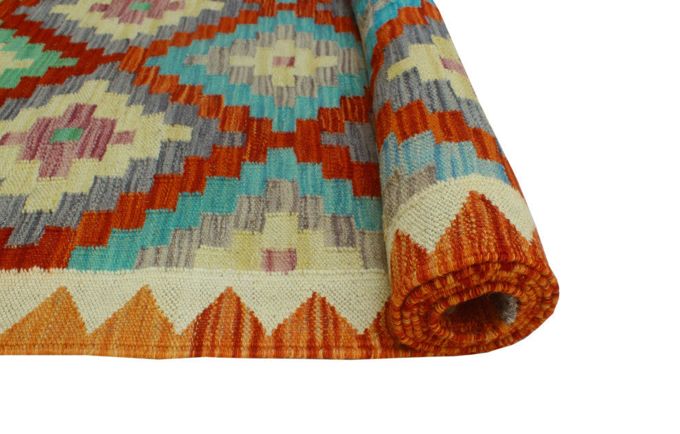 Sangat Kilim Wilmar Red/Ivory Runner, 2'8x16'1