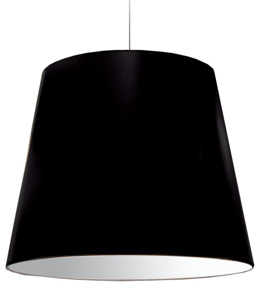 1 Light Oversized Drum Pendant X-Large Black Shade