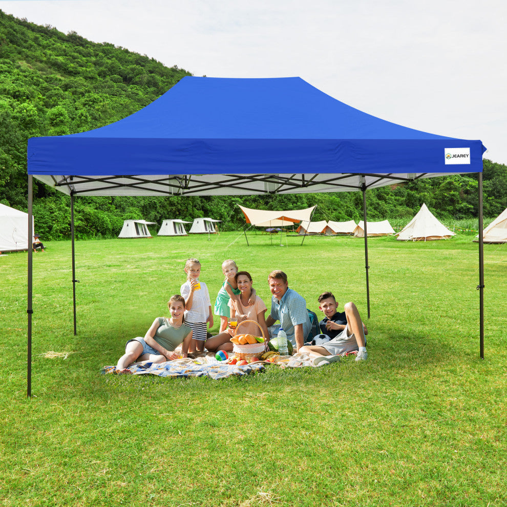 JEAREY Pop Up Canopy Tent, Outdoor Canopy, 4 Sand Bags, Royal Blue, 10x15ft