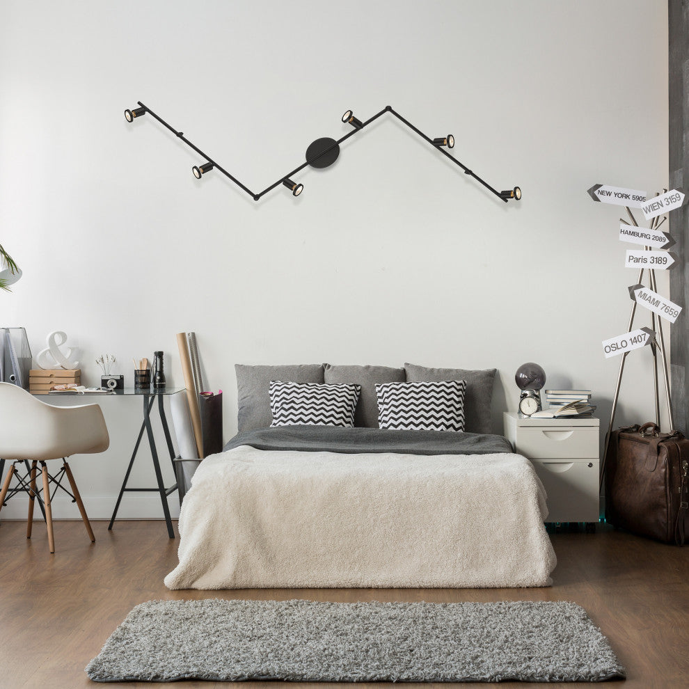 Tremendo - 6 Light Fixed Track Light - Structured Black Finish - LED