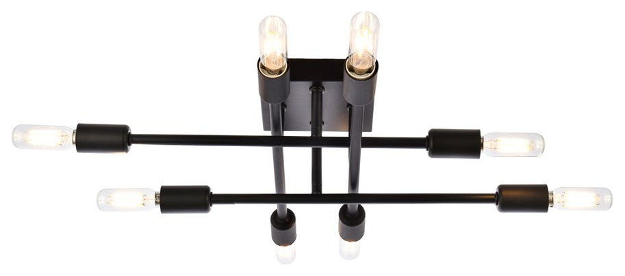 Sebastian 8-Light Black Flush Mount