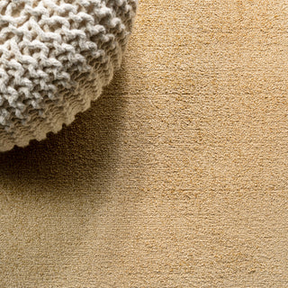 Haze Solid Low-Pile Runner Rug, Mustard, 5' Square