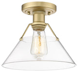 Golden Lighting 3306-FM CLR Orwell 10\"W Semi-Flush Ceiling - Brushed Champagne